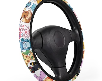 Funda para volante de coche con adorables evoluciones de Eevee