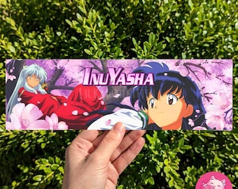 Magnete per auto a forma di cane demone Inu in stile anime, in vinile bianco opaco, resistente alle intemperie, ideale come decorazione per frigorifero e auto.