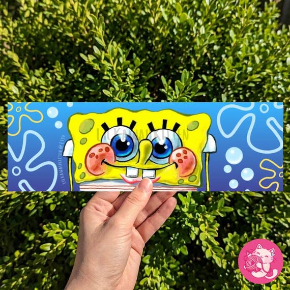 Sponge Inspired Bikini Bottom Car Magnet Sticker Matte White Vinyl Bumper Magnet, All-Weather Durable, Multi-Purpose Fridge and Car Decor