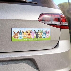 Powered By Eeveelutions Cute Car Sticker or Magnet Matte Vinyl Bumper Magnet, All-Weather Durable, Multi-Purpose Fridge and Car Decor image 2