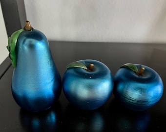 Vintage Orient & Flume Apple and Pear Iridescent Paperweight