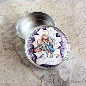 Tooth Fairy Stash Tin, Travel Pill Case, Small Candy Mint Tin, Baby Teeth Keepsake, Party Favor for Girls Easter Gift, Fairy Gift, Fairy Art