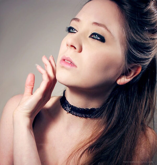 Black Lace Choker Necklace Cameo Choker Womens Gothic - Etsy