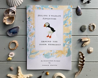 Sailing & Wildlife Sketchbook Zine,Art,Gift,Nature,Seabirds,Whales,Scotland,Inner Hebrides,Adventure,Islands,maps,Coast,UK,British,Puffins