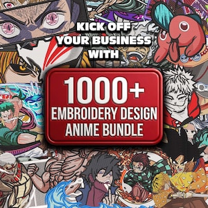 1000+ Embroidery Design Bundle | Machine Embroidery Digital Files | Anime Character Patterns | PES DST JEF etc. Instant Download