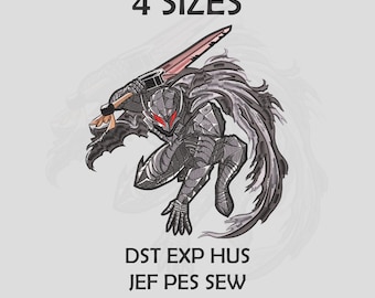 Frenzy Armor Embroidery Design | Anime Inspired Machine Embroidery Files | (dst, exp, pes, jef, vp3, etc.) | Instant Digital Download
