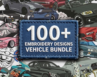 100+ Embroidery Design Bundle | Machine Embroidery Digital Files | Various Vehicle Types | PES DST JEF etc. Instant Download