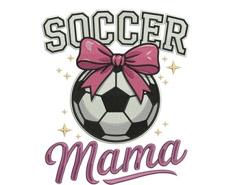Soccer Mama Machine Embroidery Design, Coquette Soccer Ball With Pink Bow, Varsity Girls Soccer Embroidery, Instant Download, PES DST File