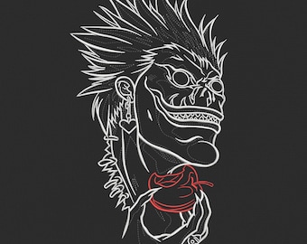 Ryuk Apple Embroidery Design | Anime Inspired Machine Embroidery Files | (dst, exp, pes, jef, vp3, etc.) | Instant Digital Download