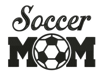 Soccer Mom Machine Embroidery Design, Sports Mom Soccer Ball Embroidery, Instant Download, PES DST JEF Embroidery File For Shirts