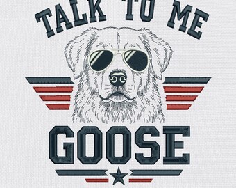 Talk To Me Goose Embroidery Design | Movie Inspired Machine Embroidery Files | (dst, exp, pes, jef, vp3, etc.) | Instant Digital Download