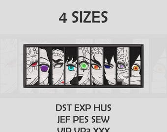 Pillars Swordsmen Embroidery Design | Anime Inspired Machine Embroidery Files | (dst, exp, pes, jef, vp3, etc.) | Instant Digital Download