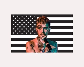 Lil Peep Wandbehang - Emo Rap Wanddeko | Dunkle Ästhetische Musikzimmer Flagge | Alternatives Fan Geschenk