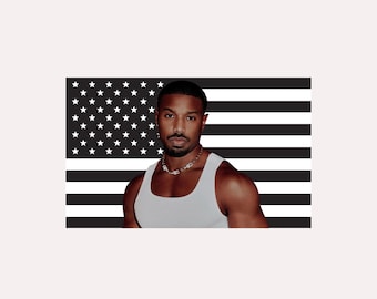 Michael B. Jordan Black American Flagge Tapisserie - Schauspieler Wand Kunst Dekor | Promi-Fan Zimmer-Flagge | Ästhetisches Dekor