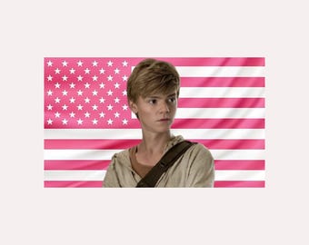Newt Maze Runner Pink Amerikanische Flagge Tapisserie - Sci-Fi Film Wandkunst | Ästhetische Fantasie-Raum-Dekor-Flagge