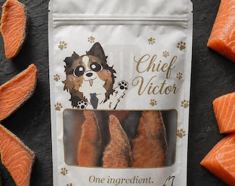 Freeze Dried Wild-Caught Salmon Dog Treats | Single Ingredient | Whole Cut | Natural High-Value Reward | 2.5oz