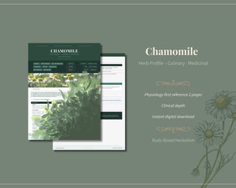 Chamomile Herb Profile — Nervine & Antispasmodic Herbal Reference — Physiology-First Herb Monograph