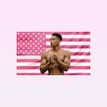 Jude Bellingham Pink American Flag Tapestry \u2013 Soccer Star Wall Art | Football Fan Decor | Aesthetic Pink Flag | Sports Room Gift product logo