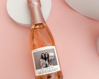 Etichetta personalizzata per vino da damigella d'onore / Adesivo per mini bottiglia di champagne "Vuoi essere la mia damigella d'onore?" / Proposta per damigella d'onore