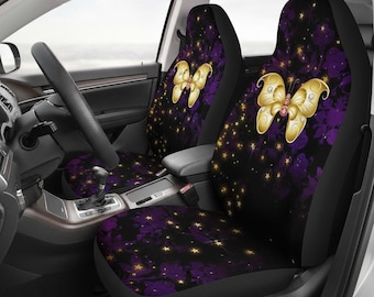 Golden Butterfly Car Seat | Purple Floral Auto Covers | Starry Night Vehicle Interior