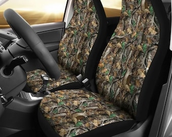 Camo Blattmuster Autositzbezüge | Langlebige Autositzschoner | Jagd LKW Geländewagen Zubehör