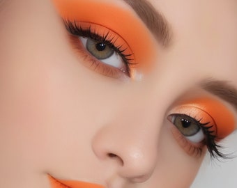 ORANGE EyeShadow | Organic Vegan Natural | Gluten Soya Bismuth Cruelty Free | Matte Bright Orange Pigment | Orange EyeLiner | No talc