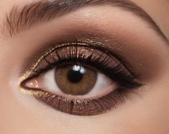 Vegan Brown Mineral, Cocoa Sparkle Eyeshadow | Pure Pigment Powder, Talc-Free - Versatile Creamy Finish