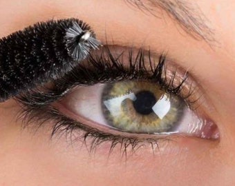 Black Velvet Mascara | Vegan, Organic, Volumizing, Lengthening | Non-Toxic, Gluten-Free Mineral | Sensitive Eyes | Double Brush Mascara