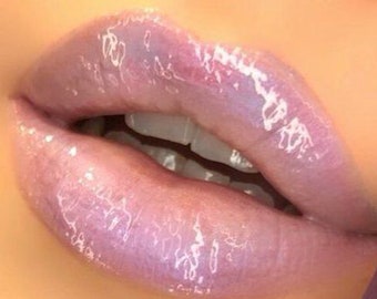 Pink HOLOGRAPHIC LIP GLOSS - Handmade - Cruelty and Gluten Free - Fresh - Vegan - Organic- Long Lasting Shimmer Creamy Lipstick