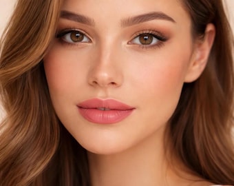 Dusty pink with soft peach-coral warmth LIPSTICK | Organic Vegan Mineral Makeup