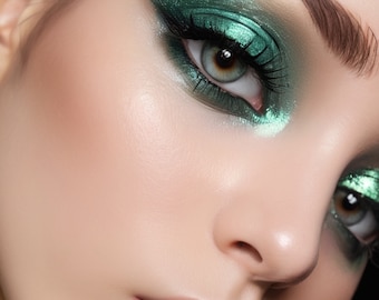 Emerald Shimmer Eyeshadow: Vegan Organic Mineral Makeup