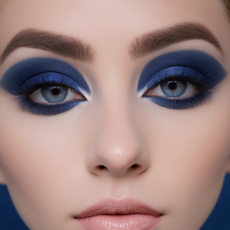 Blue & White EyeShadows Duo eyeshadow GET THE LOOK Titanium dioxide Free Makeup Natural, Vegan Eyeshadow and Eyeliner Makeup image 1