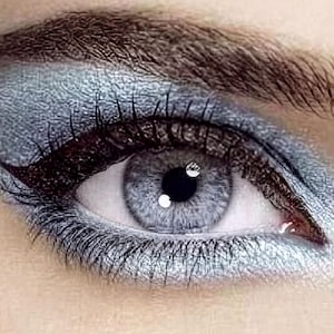 Grey Blue Mascara, Vegan Organic Mineral Formula - Sensitive Eyes, Buildable Pigment, Large Brush