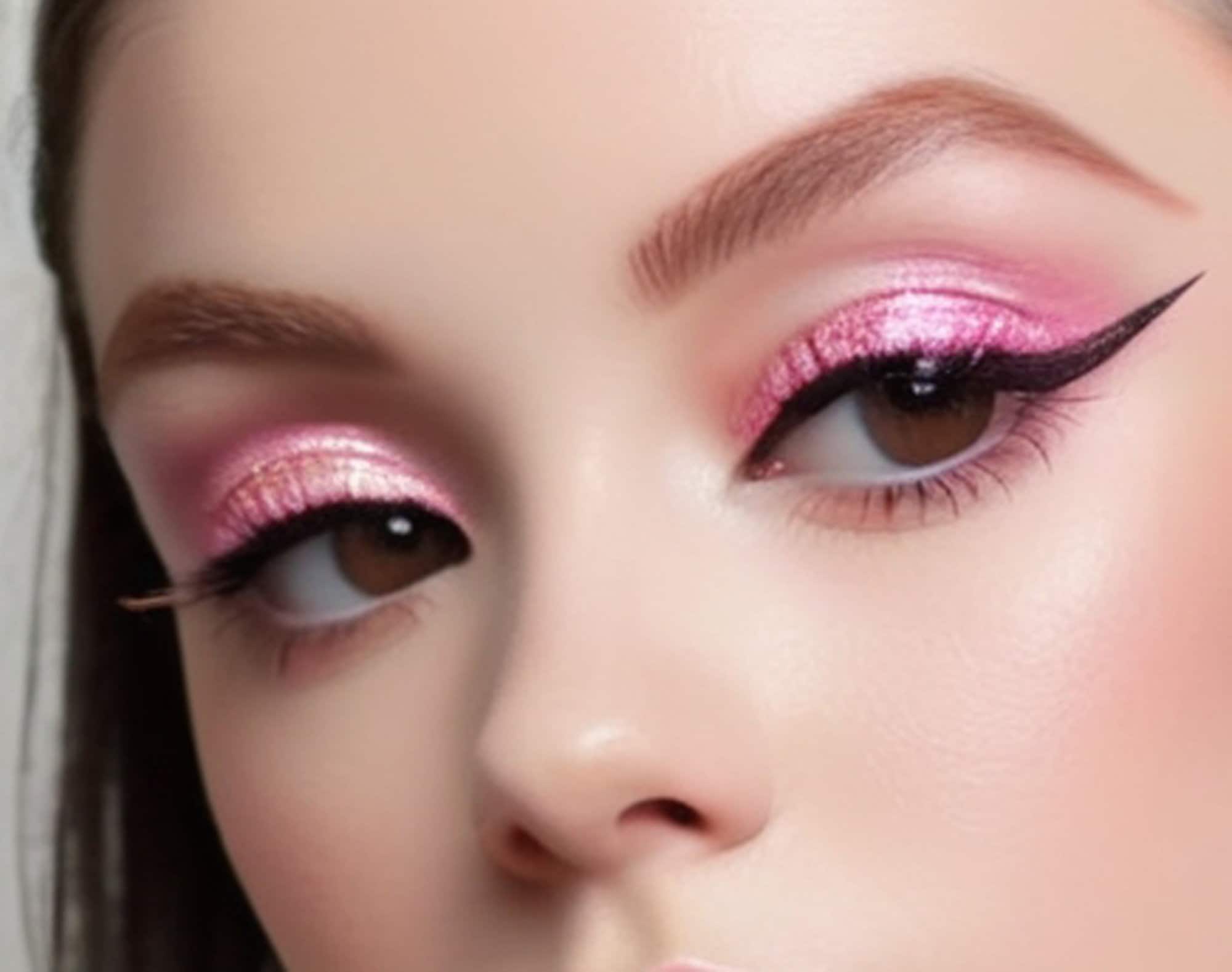 PINK Glitter EYELINER / Organic Vegan Cruelty Free / Easy to use Sparkle Liner / Liquid Non-Toxic Eye Liner / Minerales naturales desnudos