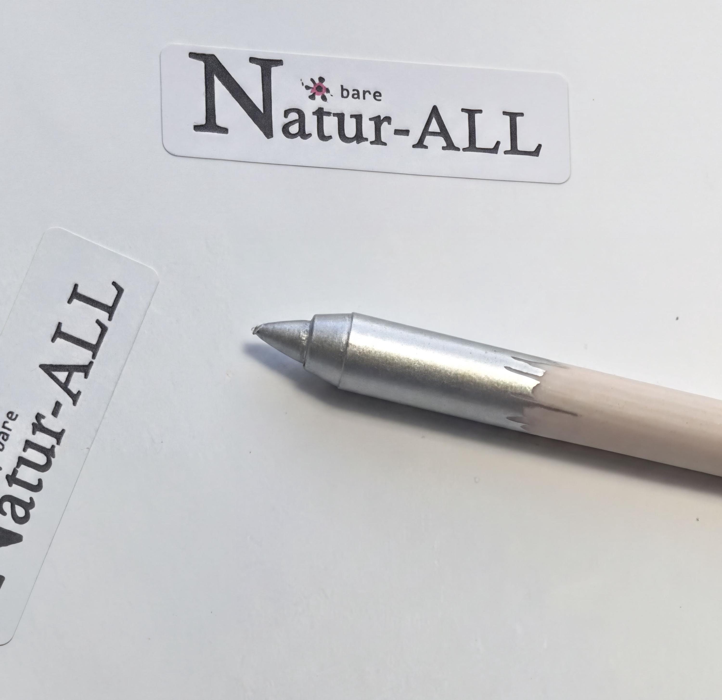 Silver Lip Liner, Metallic Dual-Use Pencil - Vegan Organic, Waterproof Soft Ivory Pearl Shade