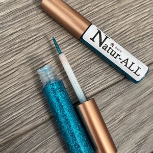 Blue Glitter EYELINER | Organic Vegan Cruelty Free  |Easy to use Sparkle Liner | Liquid Non-Toxic Eye Liner | Bare Natural Minerals