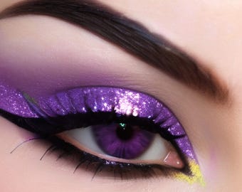 Glitter Eye Makeup, Vegan Organic Purple Eyeliner - Mineral Liquid Liner, Smudge Resistant, Precision Tip