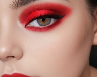 RED EyeShadow | Mineral Organic Vegan Makeup |  Titanium dioxide FREE Makeup | Bright, Matte Red Eye Shadow | Red Liquid Eye Liner  Liner