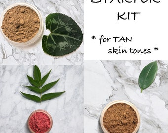 03 TAN STARTER KIT Face Get Starter -  Included: Mineral Foundation, Blush, Bronzer - Makeup and healthy, glowing skin in quick, easy steps!