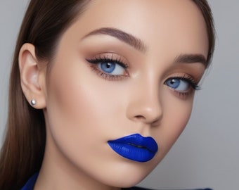 Matte BLUE Lip gloss | Liquid Lipstick | Organic, Vegan, Plastic Free | Handmade Cruelty Free | Super Long Lasting | Waterproof Lip Color
