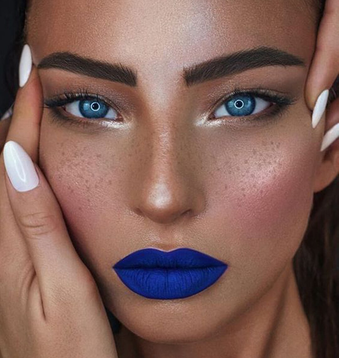 Matte BLUE Lip Gloss Liquid Lipstick Organic, Vegan, Plastic Free