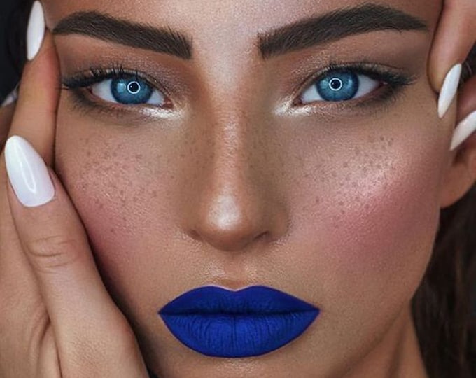 Matte BLUE Lip Gloss Liquid Lipstick Organic Vegan Etsy
