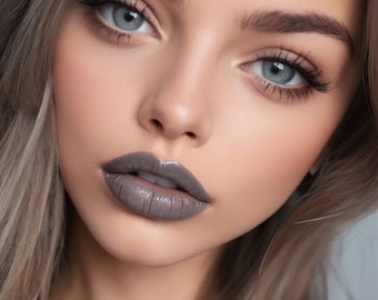 GREY Liquid Lipstick | Matte Gray Lipgloss | Natural Vegan Organic Lips | Handmade Cosmetics | Vegan Makeup | Cruelty FREE