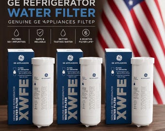 GE XWFE Refrigerator Water Filter without chip - 3 Pack Genuine Filters personalized customized.