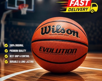 Wilson Evolution Game Basketball - Official Size 29.5" - Indoor Composite Leather personalized.