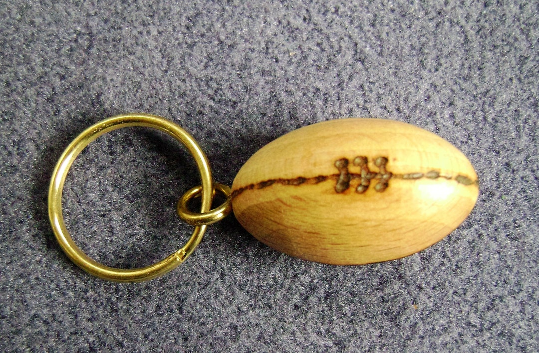Small Wooden Rugby Ball Keyring 3cm Long - Etsy
