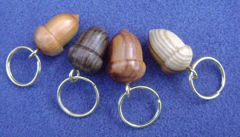 Oak acorn keyring 4cm long made in mid Wles