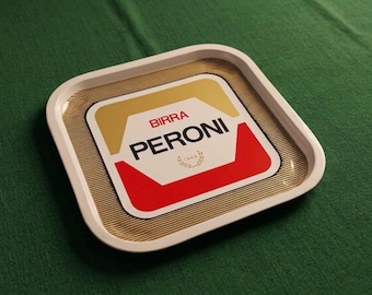 Vintage Peroni ölbricka från 1960-/1970-talet – Reklambricka för bar, historisk Peroni-logotyp, italienska memorabilia
