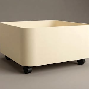 Vintage Kartell 4682 bloempot uit de jaren 70 – Ontworpen door Anna Castelli, gemaakt in Italië, witte pot op wielen