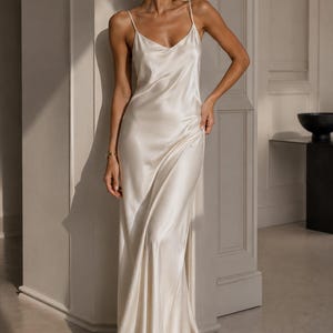 luxury silk dresses SHEIN Franclia Elegant Satin Draped Neck Dress For Women,Summer Cream Holiday Dining Champagne Formal Gown,Luxury Silk-Like Wedding Guest Party Wrap friendly bias cut Designer Silk Dresses for Women